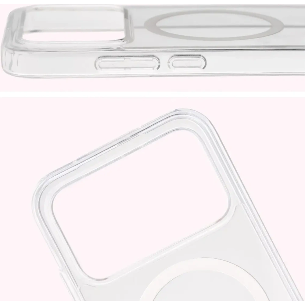 Etui z pierścieniem magnetycznym Bizon Case CrystalO do Xiaomi POCO F8 Pro przezroczyste